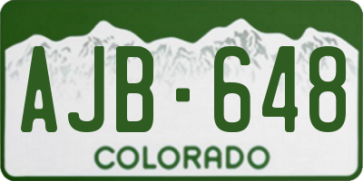 CO license plate AJB648