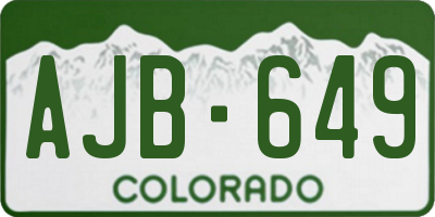 CO license plate AJB649