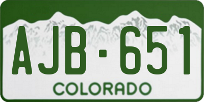 CO license plate AJB651