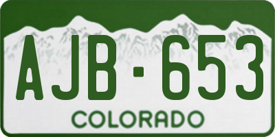 CO license plate AJB653