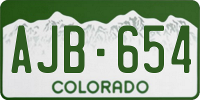 CO license plate AJB654