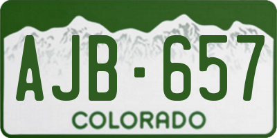CO license plate AJB657