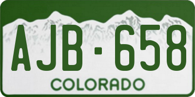 CO license plate AJB658