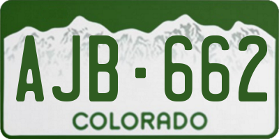 CO license plate AJB662