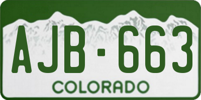 CO license plate AJB663