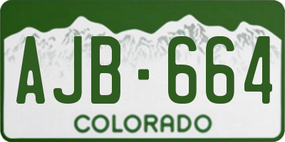 CO license plate AJB664