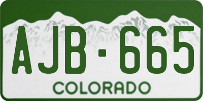 CO license plate AJB665