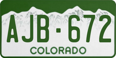 CO license plate AJB672