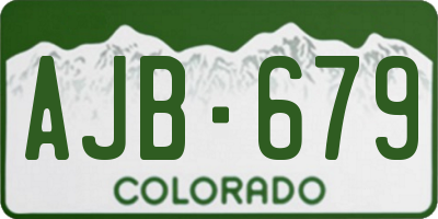 CO license plate AJB679