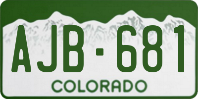 CO license plate AJB681