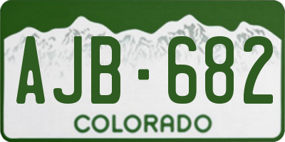 CO license plate AJB682
