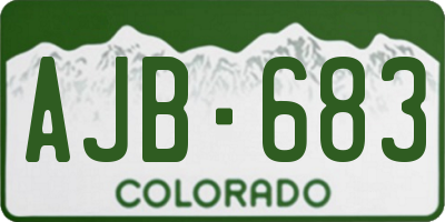 CO license plate AJB683