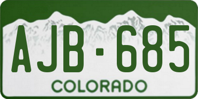 CO license plate AJB685
