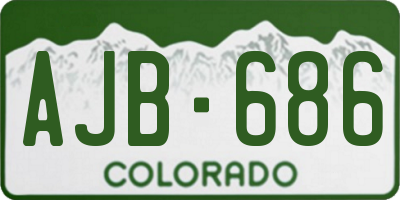 CO license plate AJB686