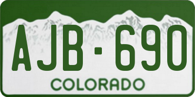 CO license plate AJB690