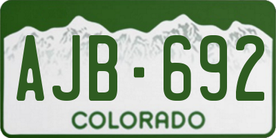 CO license plate AJB692