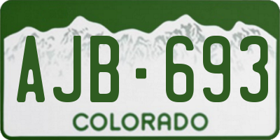 CO license plate AJB693