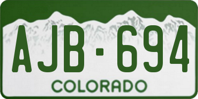 CO license plate AJB694