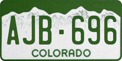 CO license plate AJB696