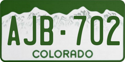 CO license plate AJB702