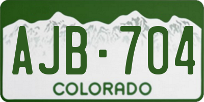 CO license plate AJB704