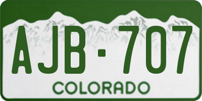 CO license plate AJB707