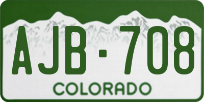 CO license plate AJB708