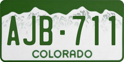 CO license plate AJB711
