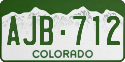 CO license plate AJB712
