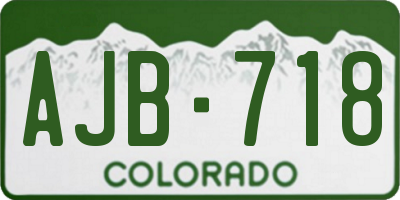 CO license plate AJB718