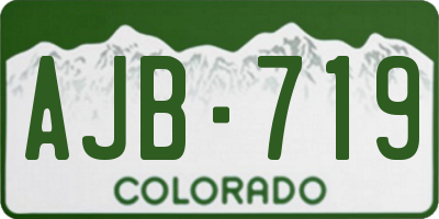 CO license plate AJB719