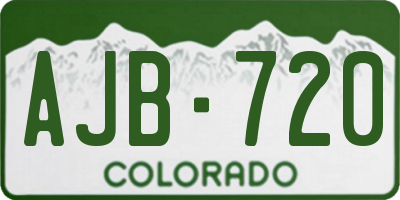 CO license plate AJB720
