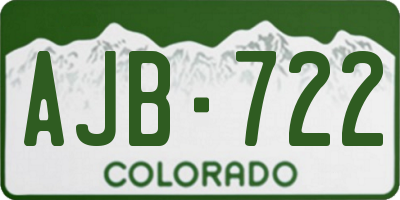 CO license plate AJB722