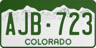 CO license plate AJB723