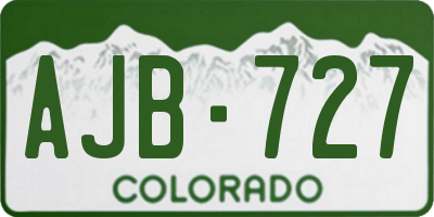 CO license plate AJB727