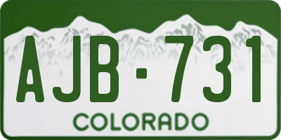 CO license plate AJB731