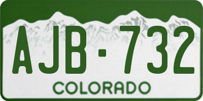 CO license plate AJB732