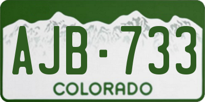 CO license plate AJB733