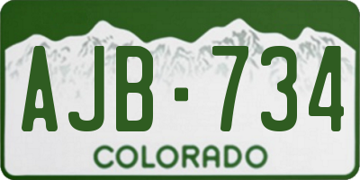 CO license plate AJB734