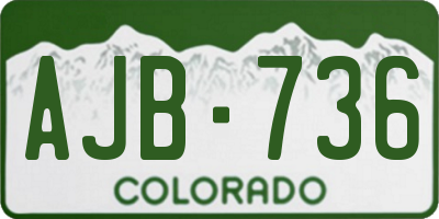 CO license plate AJB736