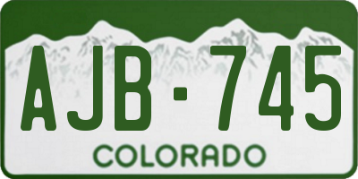 CO license plate AJB745