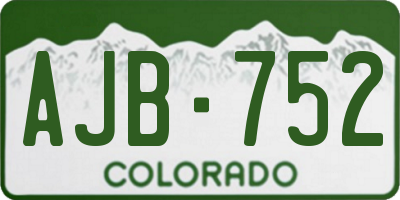 CO license plate AJB752