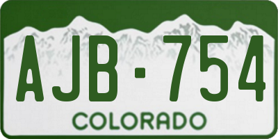 CO license plate AJB754