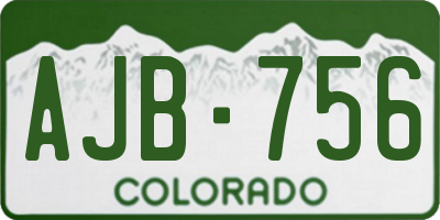 CO license plate AJB756