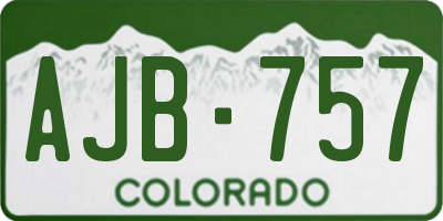 CO license plate AJB757
