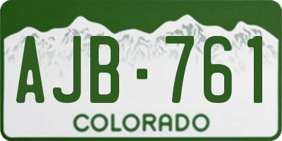 CO license plate AJB761