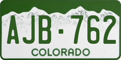 CO license plate AJB762