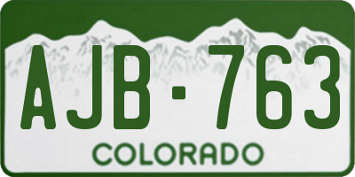 CO license plate AJB763