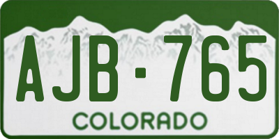 CO license plate AJB765