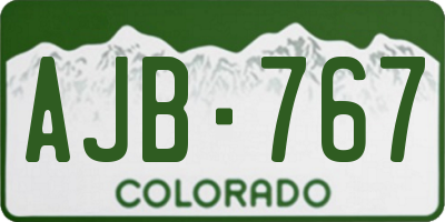 CO license plate AJB767